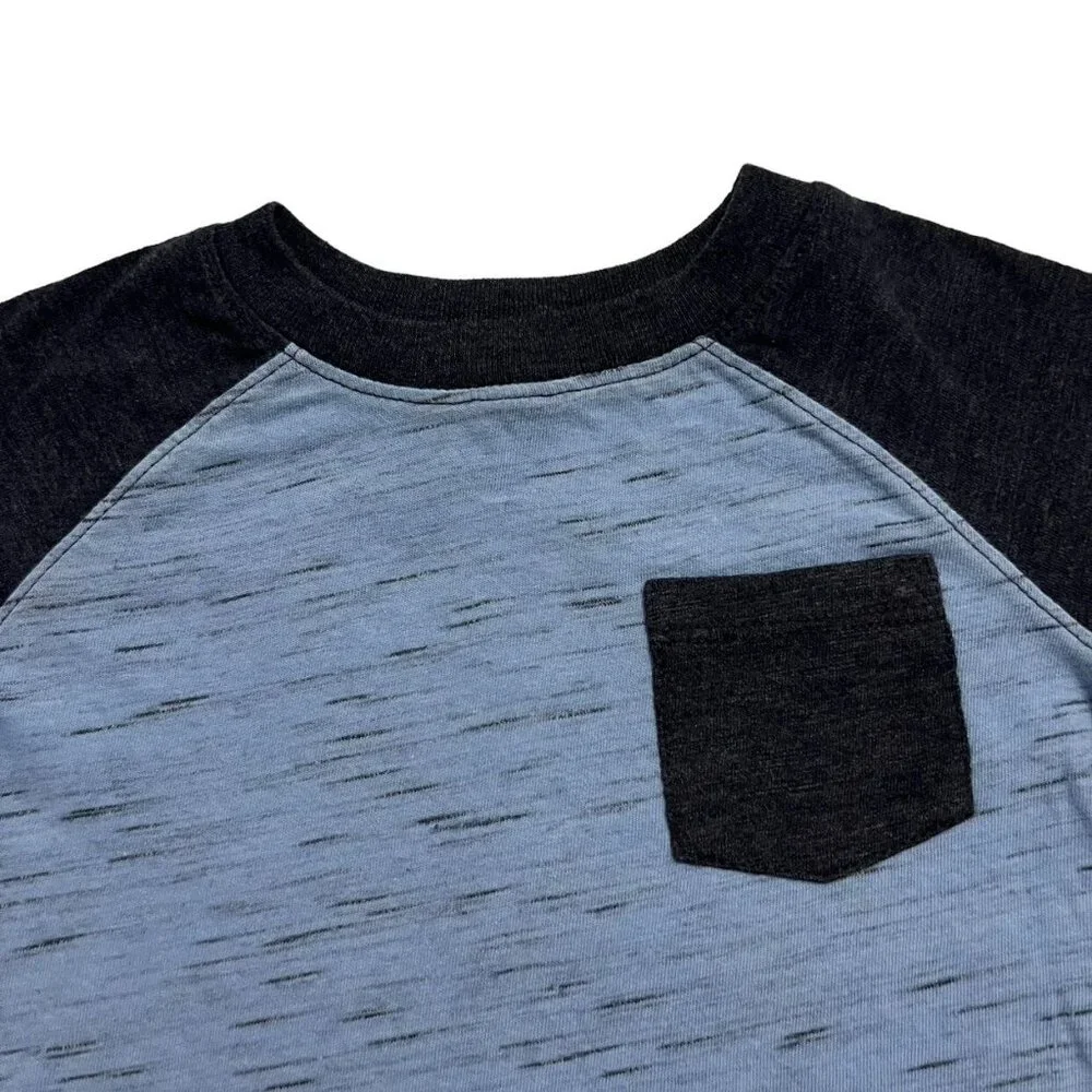 Old Navy 2T Blue & Navy Raglan Pocket Tee Shirt